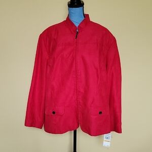 NWT Alfred Dunner Red Lightweight  Jacket